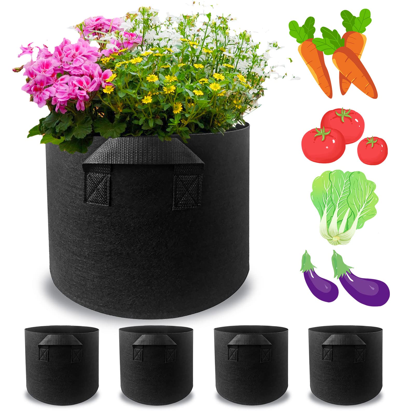 

войлок 5 5 цветок с горшком смешанное выращивание корневая зона растение дом скандинавский светлый и стильный Нетканый кашпо, материал, галлон, штук, горшок, чёрный