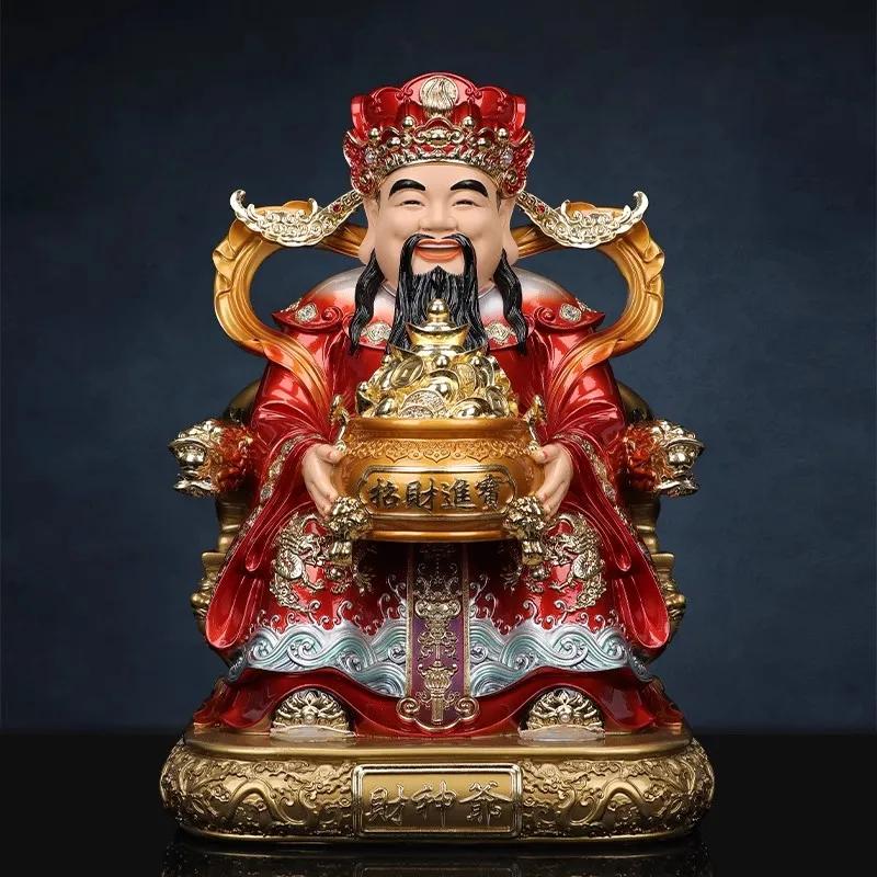 Buddha Statues of Wealth for Home, Resin Crafts, Shop Feng Shui Ornaments, Buddhist Worship, 12inch, 1PCs