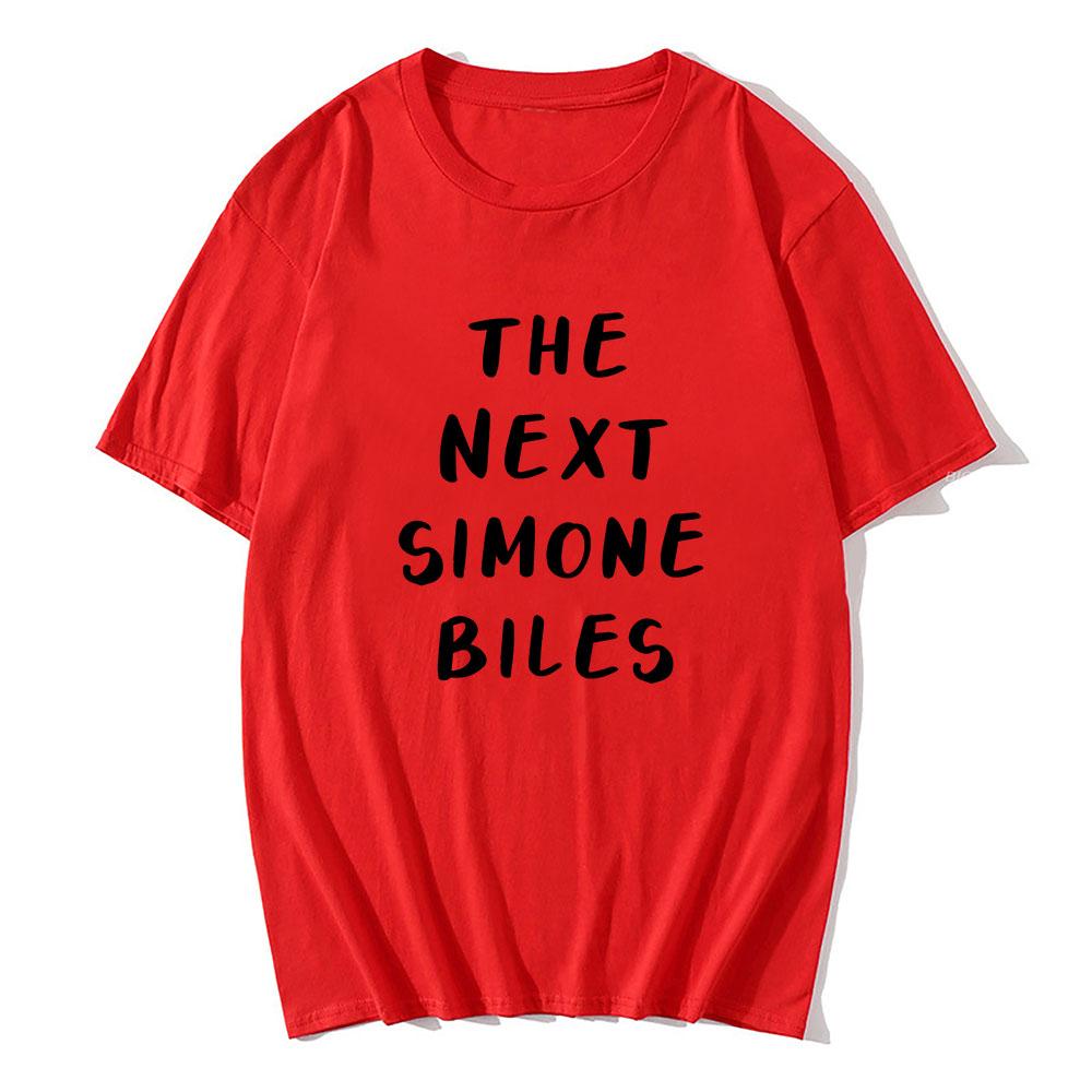 The Next Simone Biles Tshirts Letter Printing Clothes Summer Cotton Short Sleeve Tee-shirt Casual Men/Women Unisex Streetwear