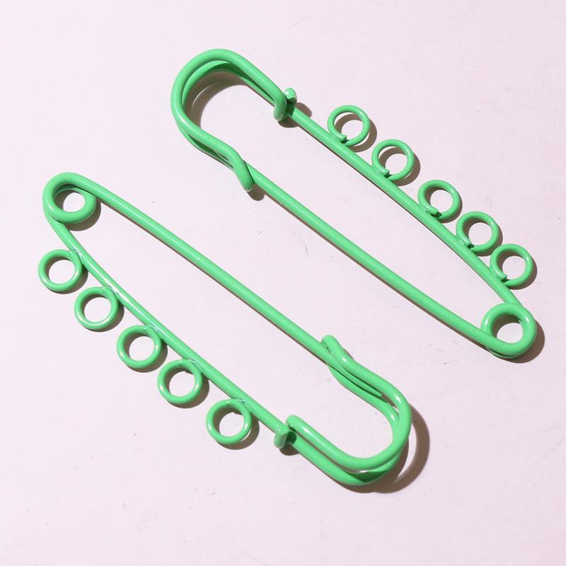 10pcs 50x16mm Safety Pins Brooch Metal Sewing Pins Clothes Pins with 3/5 Loops for Tags DIY Crafts Jewelry Making Findings