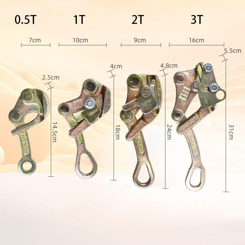 0.5T 3T Cable Wire Grip Steel Pulling Tool Multifunctional Electricity Cable Grip Pulling Non-Slip Tightening Tool Carbon Steel