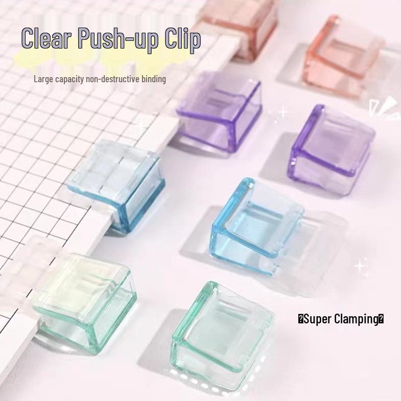 Transparent Small Push Clips for Office Documents and Student Papers