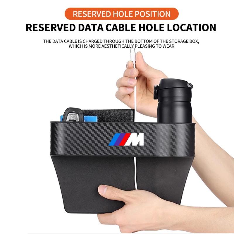 KUXA8 Car Seat Gap Slit Pocket Catcher Organizer For BMW M E46 E90 E60 F30 F10 E39 E36 F20 G30 G20 E87 E92 E91 E30 Accessories