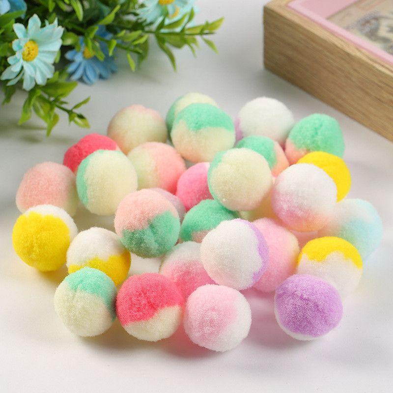 Cat Plush Ball Launcher Launch Gun Toys Boredom Relief Plush Balls 7 Colorful Bouncy Tease Cat Toys Silent Balls