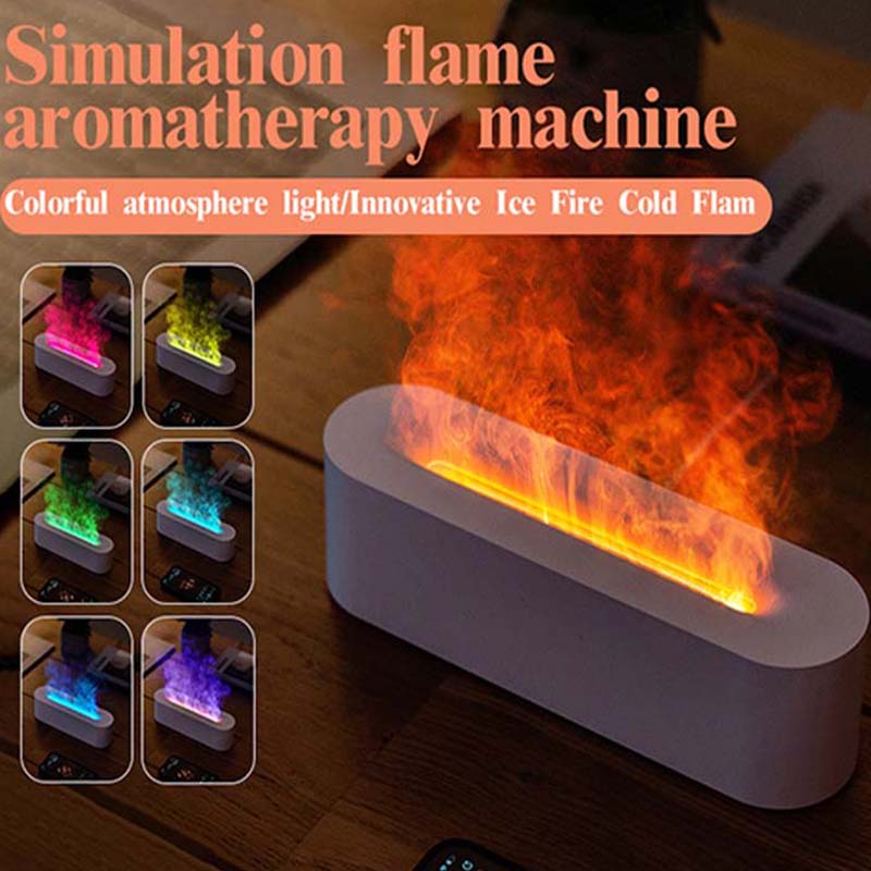 New Elegant Essential Oil Aromatherapy Portable 150ML Electric Flame Oil Diffuser Led Fire Oil Humidifier with Fire Light