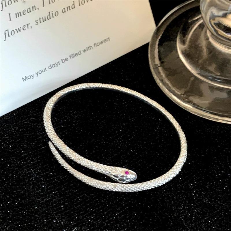 Silver Snake Winding Bracelet Light Luxury Niche Design Sense Female Exquisite Cold Wind Bracelet Adjustable Personality Advanced Sense