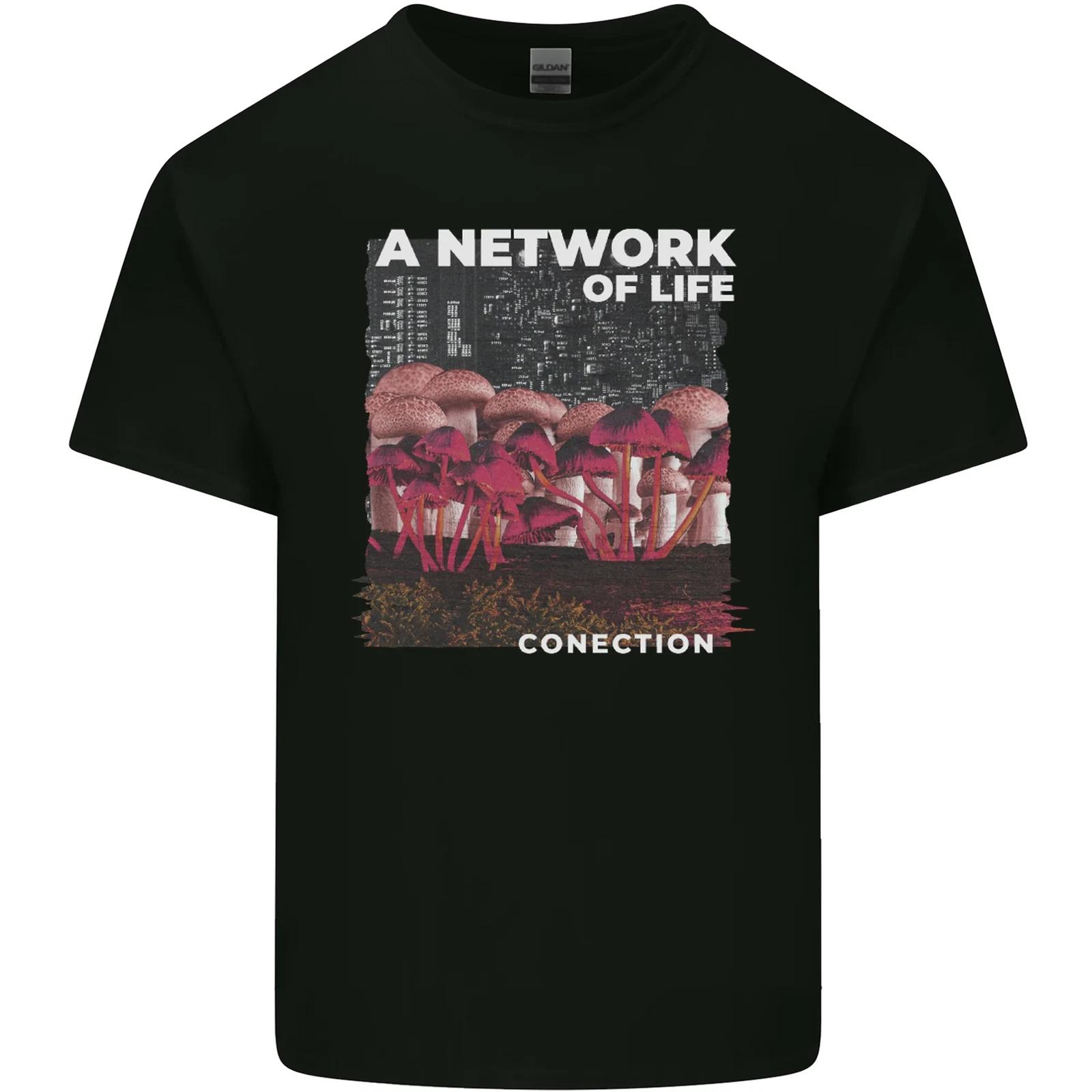 Mushrooms A Network of Life Mycology Kids T-Shirt Childrens S