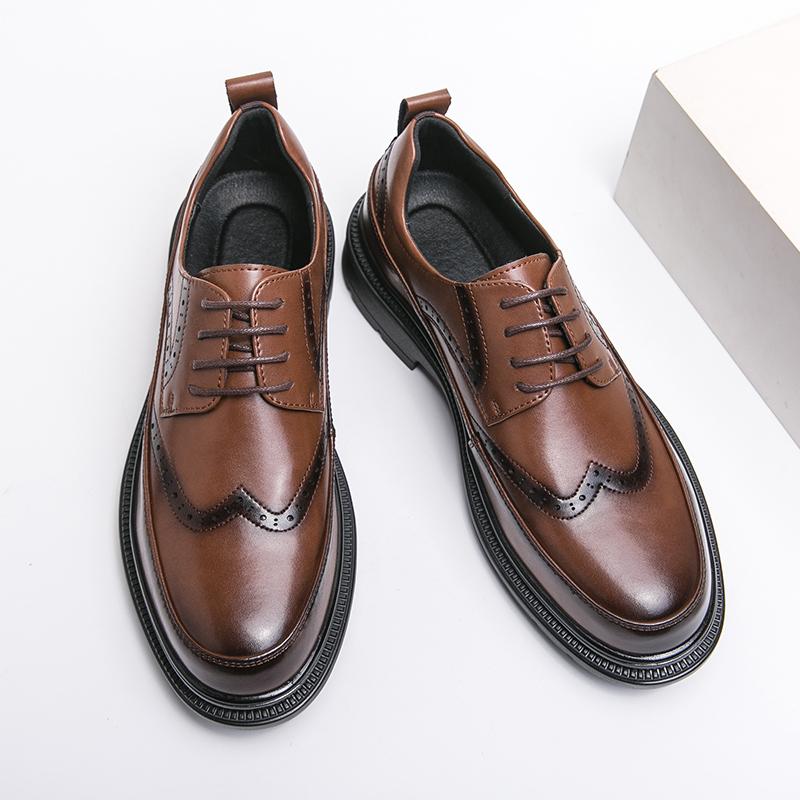 Fashion Fashion Walking Lace Up Oxford Shoes Classic Men's Leather Casual Shoes British Style Formal Dress Footwear Male Business Shoes