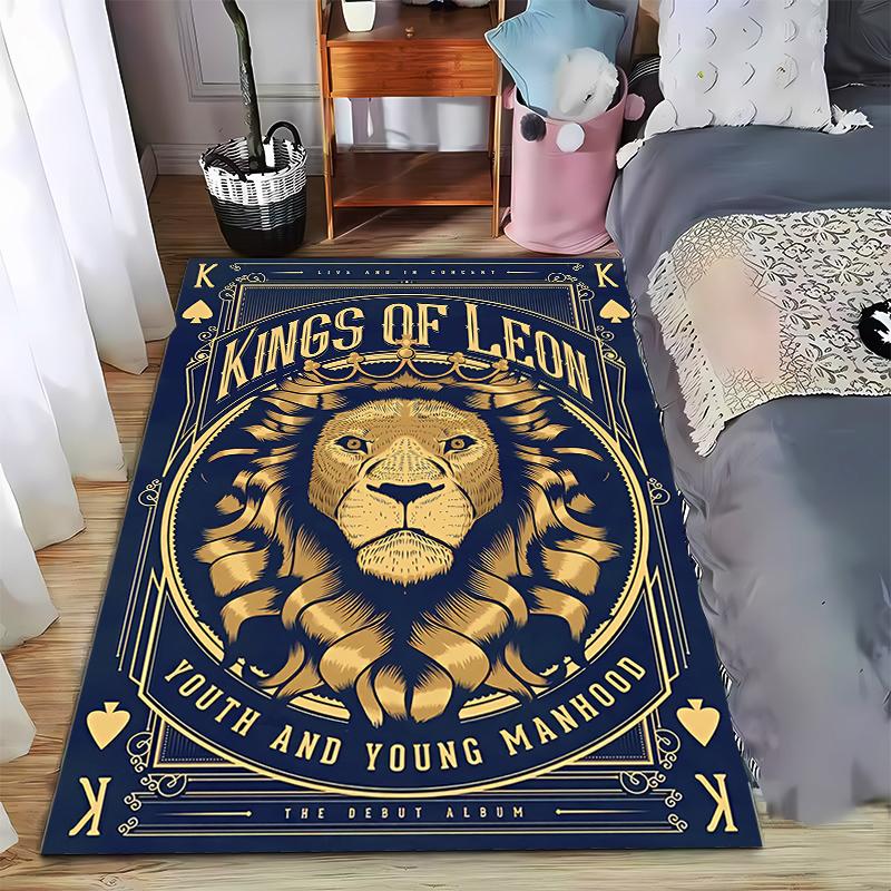 Kings of Leon Youth and Young Manhood Album Poster Lion King Spades Gold Art novelty floor mat rug for office studio entryway decor