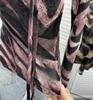 Damen Exklusives rückenfreies Leopardenmuster Schnürung Langarm Slim Fit Oberteil
