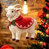 2D Flat Christmas Goat Hanging Ornament Christmas Tree Car Rearview Mirror Animal Hanging Decoration Simulation Acrylic Keychain