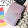 Macaron Glitter Color A6 Couro PU DIY Binder Capas para cadernos Diários Livros Agenda Capas de papel Papelaria escolar