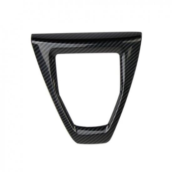 Carbon fiber style central control manual gear shift panel trim for Ford Mustang