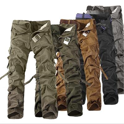 Men's Casual Work Pants Cotton Relaxed Fit Military  Cargo Pants With Multi Pockets