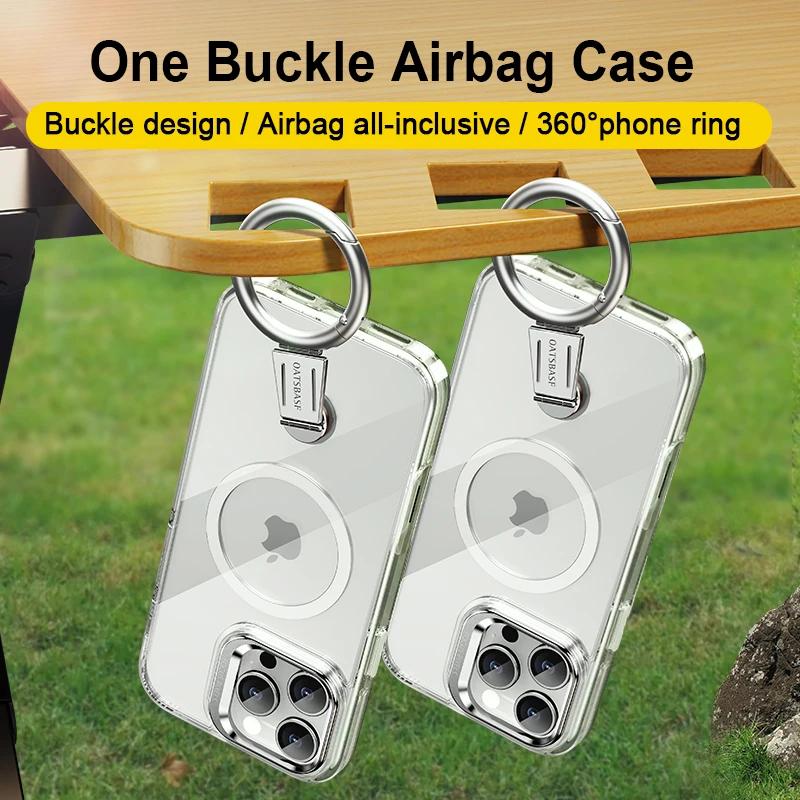 

Eary for iPhone 16 15 Pro Max Phone Case with MagSafe 360°Rotatable Magnetic Ring Kickstand Non-Yellowing Protective 16 15 Cover Case & Strap&For iPhone 15 Pro