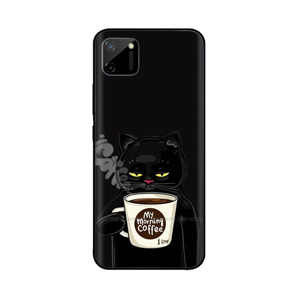 For Oppo Realme C11 RMX2185 Case Cover For Realme C11 2021 RMX3231 Flowers Soft Liquid Silicone Phone Shell for RealmeC11 Coque
