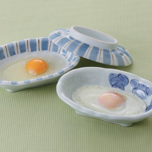 Microwave Easy Delicious Fried Eggs In the Arita Ware Nishiki Jugusa Pot Japanese Microwave Cooker Fried Egg Lid Cooking Microwave! 19.5cm