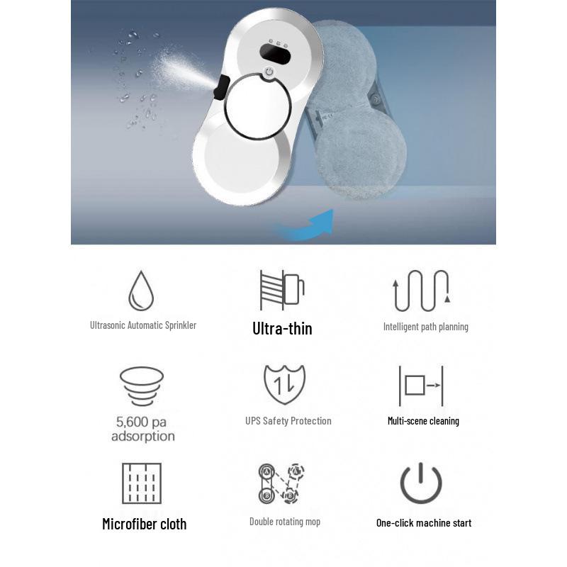 Fully Automatic Smart Window Cleaning Robot with Water Spray for High-Rise Glass.