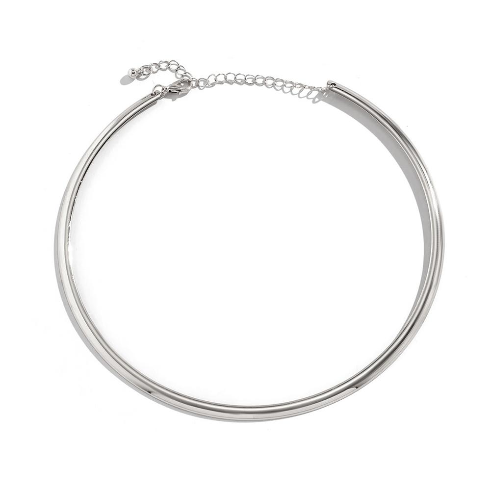 Metal Chain Collar Necklace Torques Choker Women Fashion Elegant Festival Party Charm Clavicle Chain Memorial Jewelry Gift