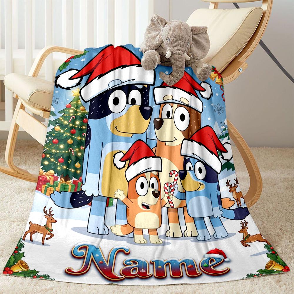 Merry Christmas Celebration Personalized Name Blanket Cozy Personalized Blanket Soft Warm Cozy Perfect for Livingroom Living Room Office Chair Chair