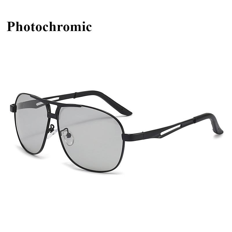 New Square Photochromic Sunglasses Men Change Color Anti Glare Driving Sun Glasses UV Protection Lightweight