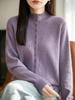 Women's Stand Collar Knit Cardigan with Sequin Yarn and Buttons - Long Sleeve, Versatile, Casual Loose-Fit Sweater Top