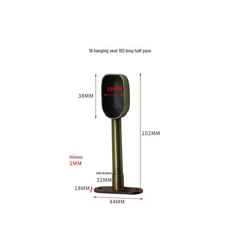 Thickened Wardrobe Hanging Rod with Flange Base for Clothing