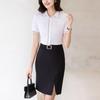 Women's Professional Short-Sleeved Shirt and Skirt Set
