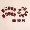 Toamna arată Baijiu Roșu strălucitor Love Stars Diamond Unghii false Stil european și american Purtând arta unghiilor