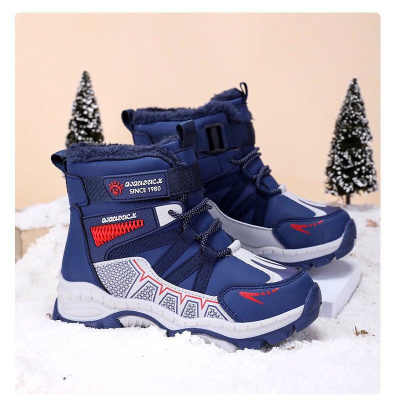 Jungen Schneestiefel mit Fleecefutter: Warme, rutschfeste Stiefeletten für Wintersport & Grundschule.