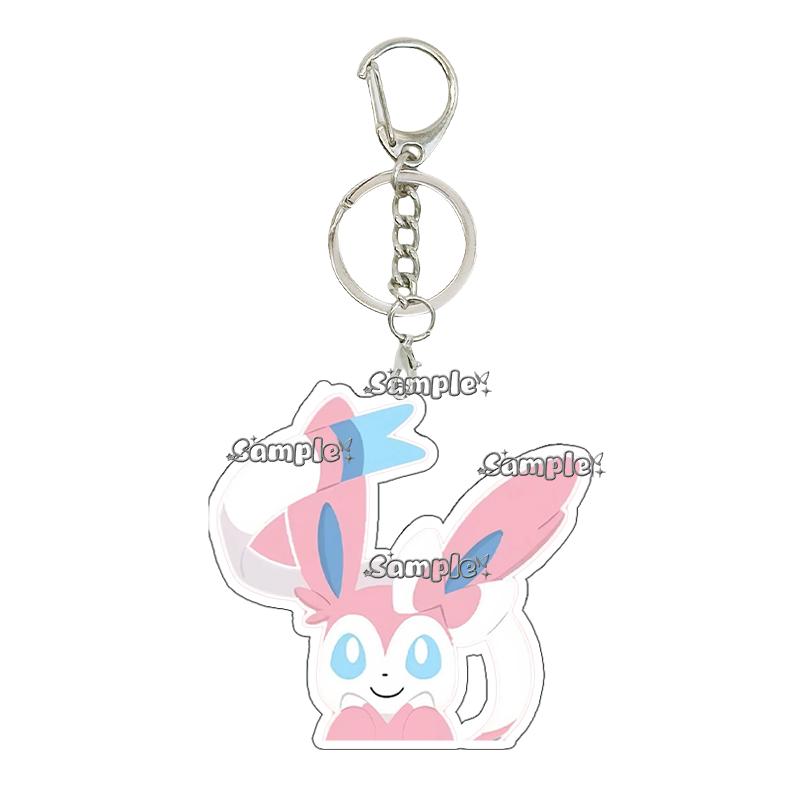 

Kawaii Eevee Vaporeon Flareon Q Version Anime Characters Acrylic Keychain Umbreon Cartoon Ornaments Backpack Charm Accessories about 5cm