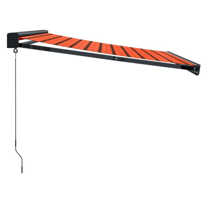 VidaXL Retractable Awning Orange and Brown 3.5x2.5m Fabric and Aluminum, Awning, Patio Awning, Outdoor Awning, Awning 3154567