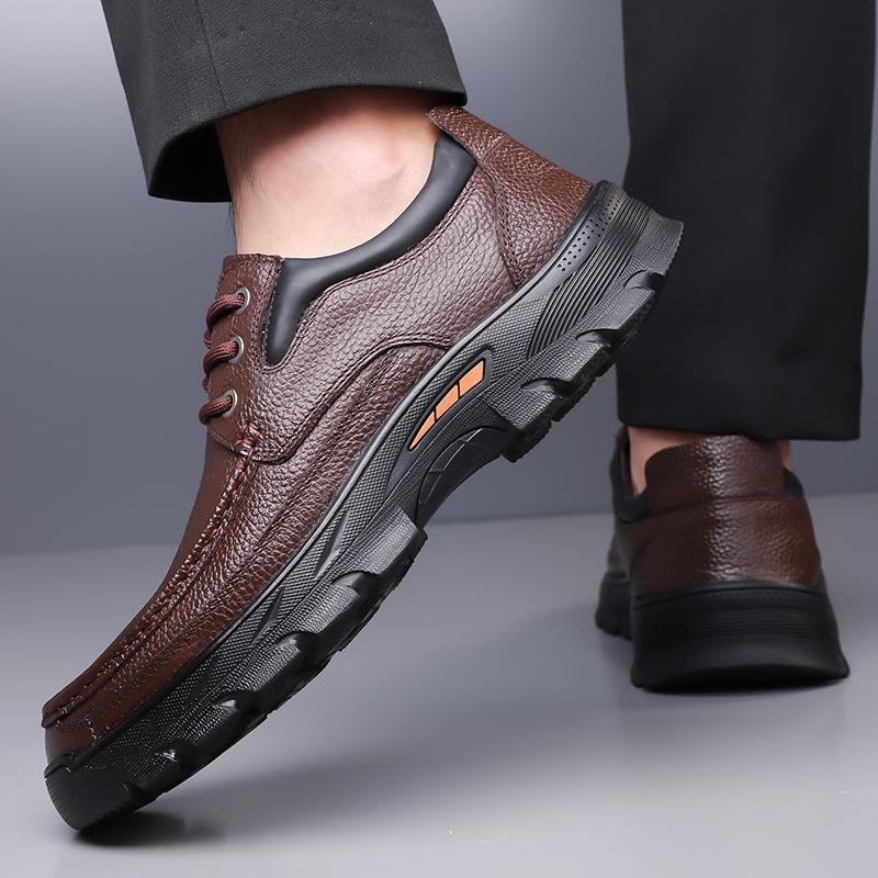 FashionAll-match High Quality Business Shoes Men 2024 New Lace-Up Male Comfortable Walking Shoe Leather Breathable Mens Dress Shoes