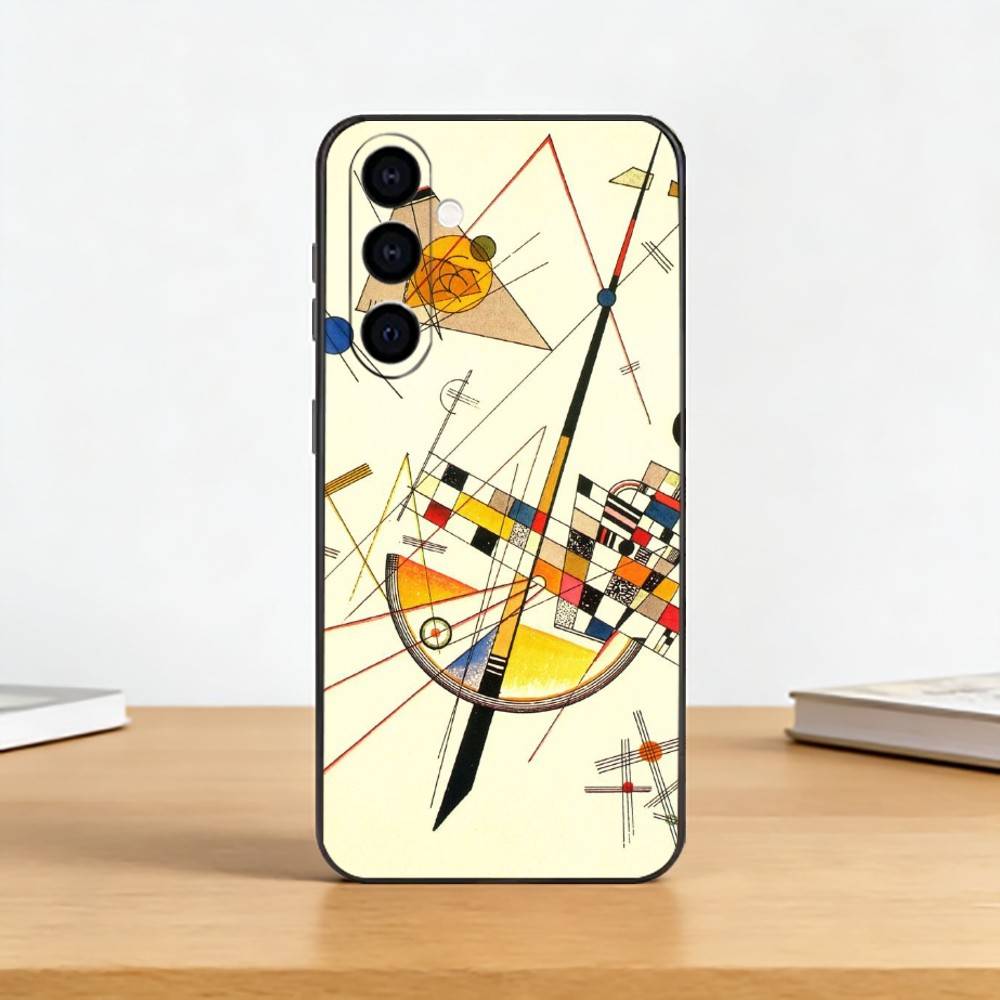 Geometric Bauhaus A-Art Phone Case Black Silicone Soft For Samsung Galaxy A73,A72,A71,A70,A53,A52,A51