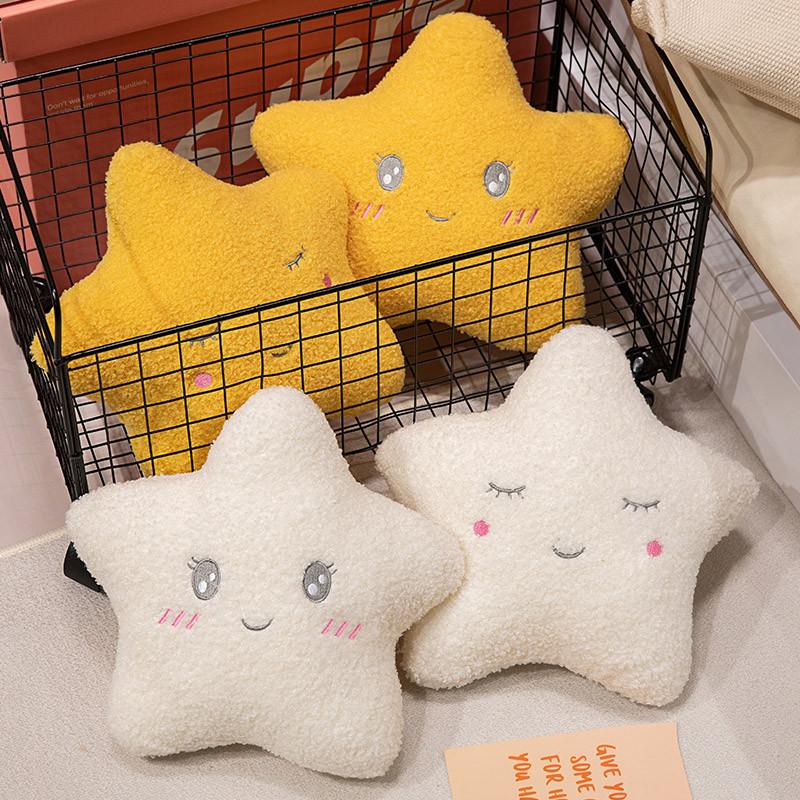 Fluffy Cloud Moon Raindrop Star Plush Toy Sofa Cushion Kids Room Decor 45cm White Round Eyes