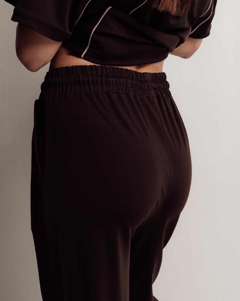 Women's Suit Butella 16544 M Chocolate (T-shirt, Pants)