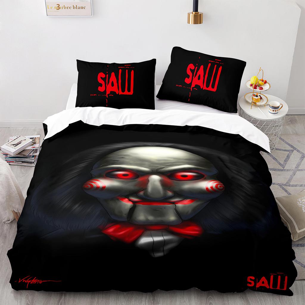 Chainsaw Fright Bedding Set Single Twin Full Queen King Size Halloween Bed Set Aldult Kid Bedroom Duvet cover Sets 3D Print 011