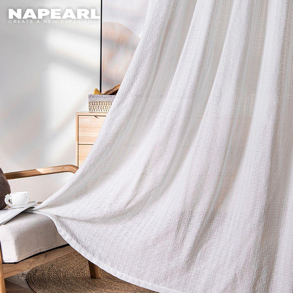 1PC NAPEARL Modern Classic Textile Fabric Tulle Sheer Curtain Luxury for Living Room Bedroom Home Decor