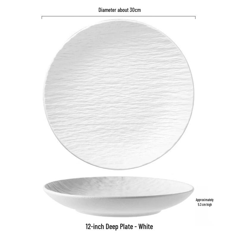 Japanese Style Stone Pattern Ceramic Deep Plate