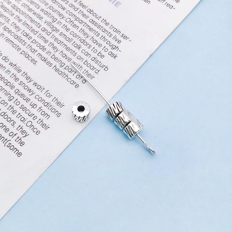 Retro Antique Tibetan Silver Spacer Beads for DIY Jewelry - Large Hole Alloy Beads for Bracelets & Necklaces
