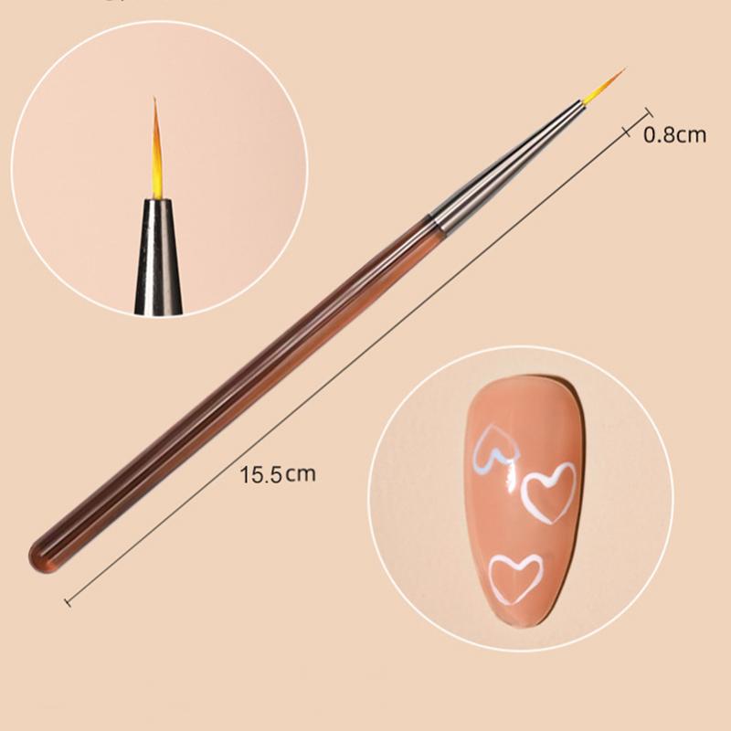 9Pcs Nail Brush Liner Painting Pen Manicure Acrylic Drawing Brush for Nail Art Design UV Gel Nails Tip Display DIY Tool