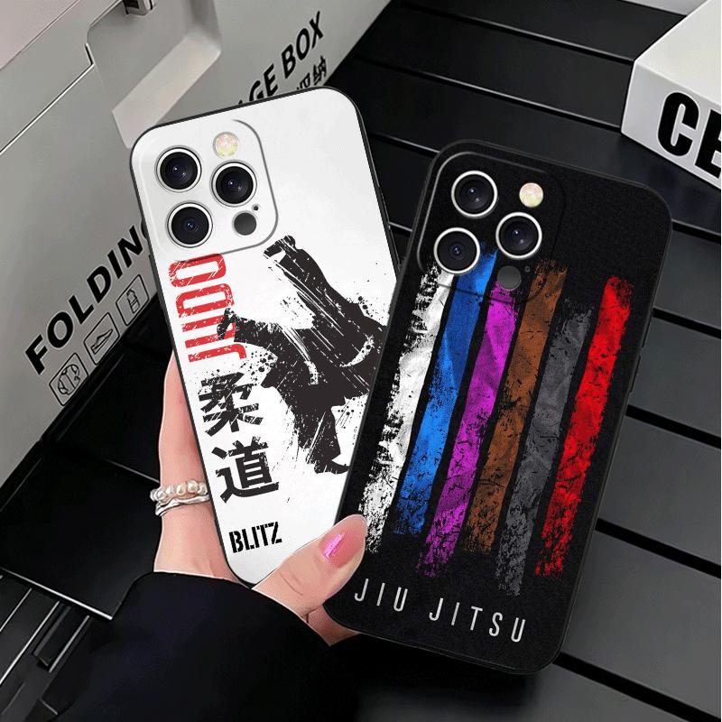 Judo Jiu Jitsu BJJ Brazilian Soft Phone Case for iPhone 16 16E 17 Air 15 Pro Max 14 Plus 13 Mini 11 12 7 Black Cover Back Shell