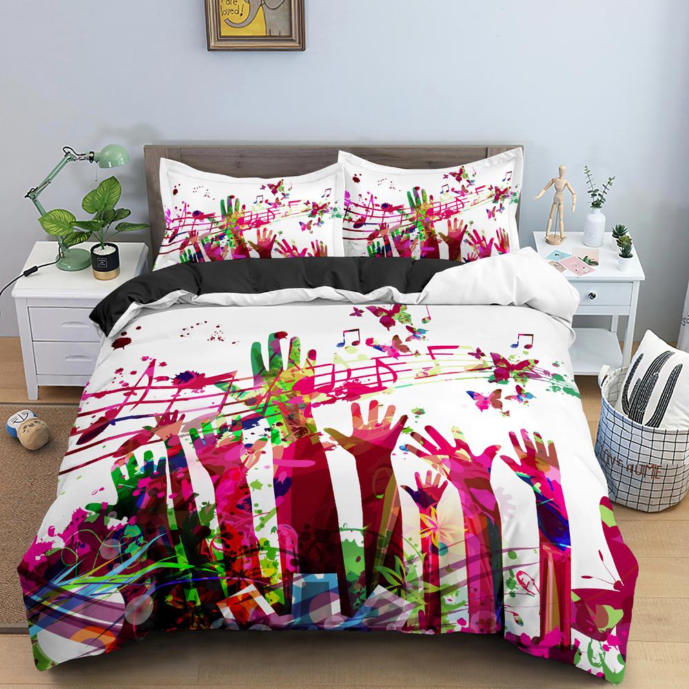 Piano Duvet Cover Set Musical Theme Comforter Cover Bedding Set Modern Personality Polyester Quilt Cover Queen King Full Size