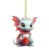 Cartoon Dragon Joyful Christmas Ornament Colorful Vehicle Hanging Decoration For Celebrations