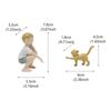 2Pcs/set Resin Crafts Boy Cat Figurines Hand-Painted Hand Carving Sculpture  Desktop