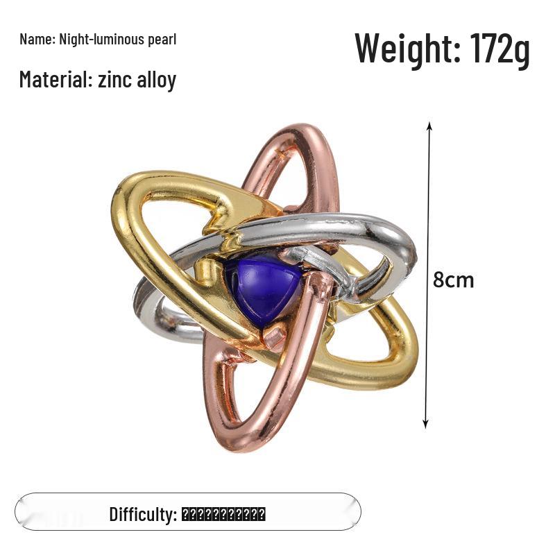 Zinc Alloy Kongming Puzzle Lock: Disentanglement Ring Educational Toy