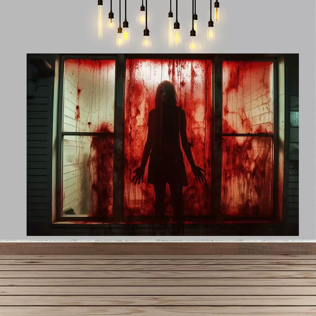 Halloween Party Decor Backdrop Halloween Ghost Bloody And Terrifying Haunted House Ghost Decor Party Supplies Photography Props