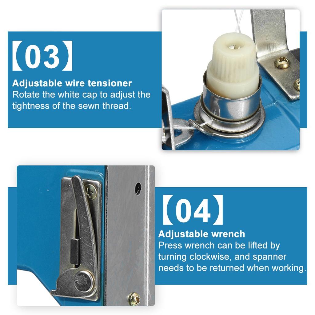 Portable Cordless Electric Sewing Machine Mini Automatic Packaging Agriculture Textile Industry Woven Bag Sealing Machine 1000W