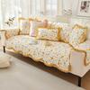 Cotton Sofa Cushion Universal In All Seasons, Pure Cotton Non-Slip Fabric Cushion, Simple Modern Floral Sofa Cover Cover Cloth Towel