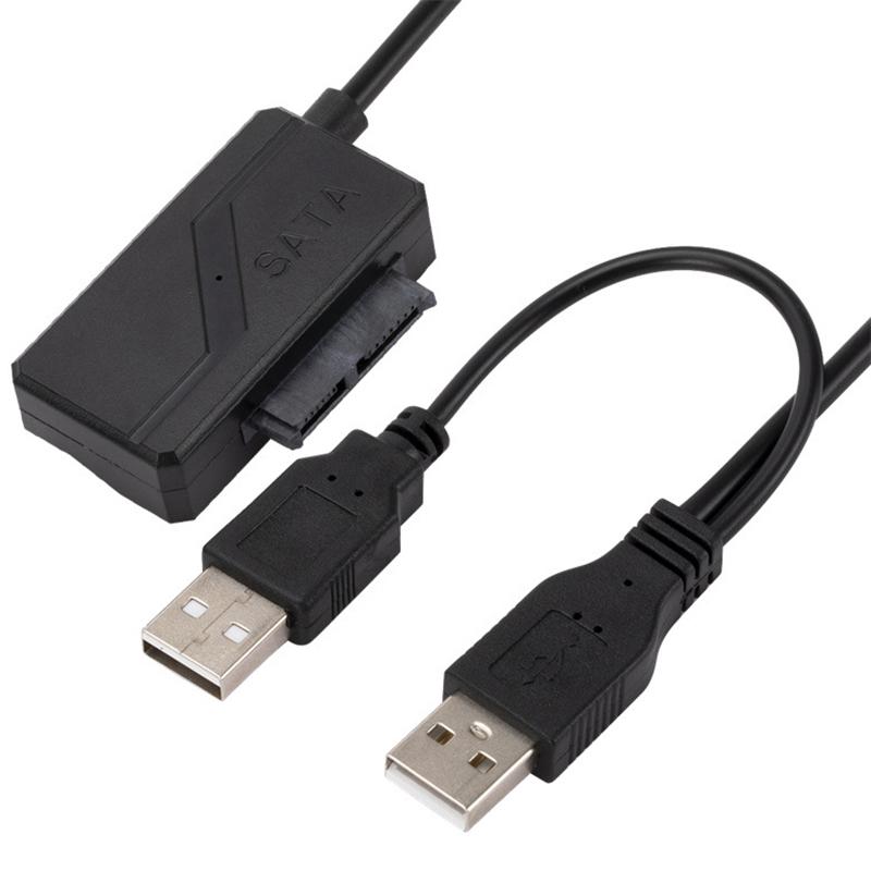Sata To Usb 2.0 Adapter Cable External Power Cable For Cd/Dvd Rom Slimline Drive